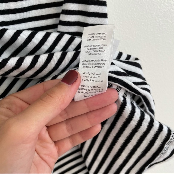 OPENING CEREMONY Intarsia striped ringer tee shirt cotton knit black white XS - Picture 7 of 10